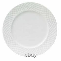 Mikasa Trellis White Bone China 40 piece Dinnerware Set Chip Resistant Plates
