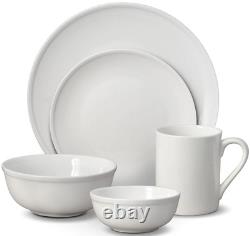 Mikasa Vail White Bone China 40 piece Dinnerware Set Service for 8 NEW FREE SHIP