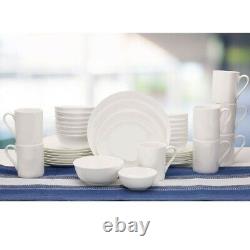 Mikasa Vail White Bone China 40 piece Dinnerware Set Service for 8 NEW FREE SHIP