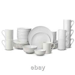 Mikasa Vail White Bone China 40 piece Dinnerware Set Service for 8 NEW FREE SHIP