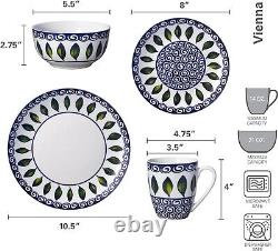 Mikasa Vienna 16 Piece Dinnerware Set Elegant and Lightweight White Porcelain