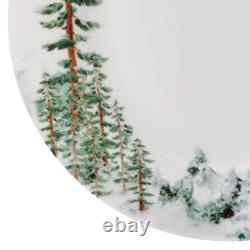 Mikasa Watercolor Forest Bone China Lightweight Chip Service for 4, White