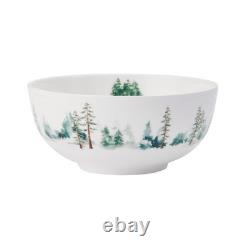 Mikasa Watercolor Forest Bone China Lightweight Chip Service for 4, White