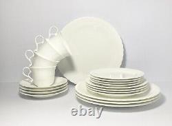 Mikasa White Silk 20-Piece Bone China Dinnerware Set, Service for 4