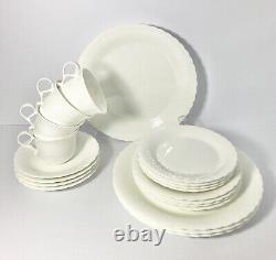 Mikasa White Silk 20-Piece Bone China Dinnerware Set, Service for 4