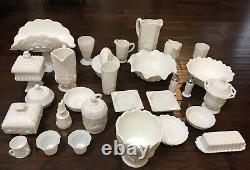 Milk Glass Kitchen Dinnerware Dishes Pre-Owned (31 Items)