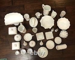 Milk Glass Kitchen Dinnerware Dishes Pre-Owned (31 Items)