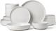 Milkyway 16-Piece Stoneware Plates and Bowls, White