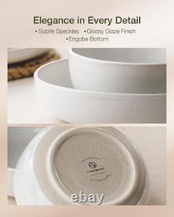 Milkyway 16-Piece Stoneware Plates and Bowls, White
