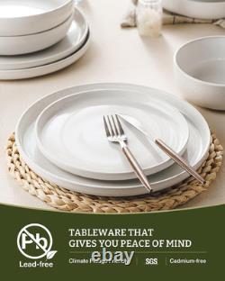 Milkyway 16-Piece Stoneware Plates and Bowls, White