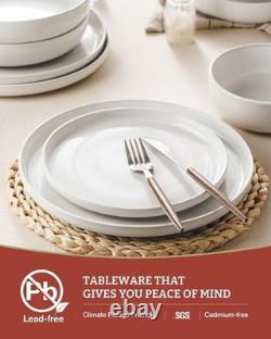 Milkyway Plates and Bowls Set, 12 Pieces Dinnerware Sets, Dishes Set for 4, W