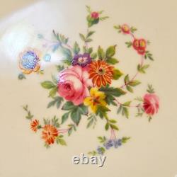 Minton 5 Dinner Plates Marlow S309 Fluted Swirl Multicolor Floral Gold 1967-1968