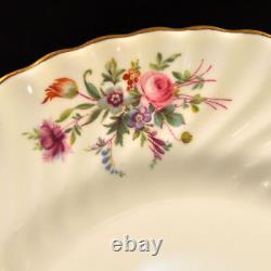 Minton 5 Dinner Plates Marlow S309 Fluted Swirl Multicolor Floral Gold 1967-1968