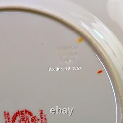 Minton 5 Dinner Plates Marlow S309 Fluted Swirl Multicolor Floral Gold 1967-1968