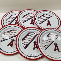 Mlb Angels Baseball 12 Pcs Melamine Outdoor Dinner Ware Set Plates & Bowls