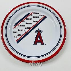 Mlb Angels Baseball 12 Pcs Melamine Outdoor Dinner Ware Set Plates & Bowls