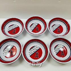 Mlb Angels Baseball 12 Pcs Melamine Outdoor Dinner Ware Set Plates & Bowls