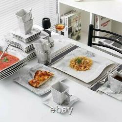 Modern 30-Piece Marble Luxury Porcelain Dinnerware Set with 6Dinner Plate etc