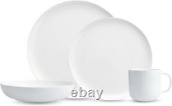Modern Coupe 16-Piece White Dinnerware Set for 4