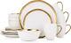 Modern Poreclain 16 Piece Dinnerware Set, Plates and Bowls Set, Dish Set for 4