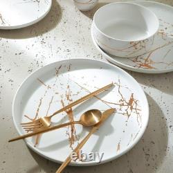 Modern Splash Exquisite Fine China Dinnerware Set, 16 Piece Service for 4