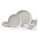Moonlight Plates and Bowls Sets, 12 Piece Stoneware Dinnerware Set with White