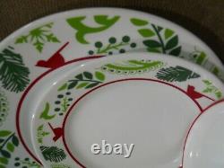 NEW 16-pc Corelle BIRDS and BOUGHS Dinnerware Set CHRISTMAS Peace Joy Red Green
