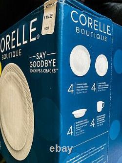 NEW IN BOX Corelle Linen Weave (Embossed Design) 16-piece Dinnerware Set