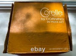 NEW IN BOX vintage Corelle Butterfly Gold 20-piece Dinnerware Set
