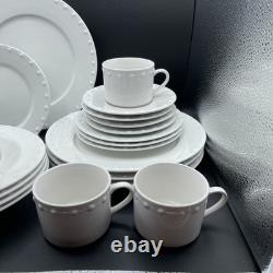 NEW Oneida Casual Settings PEARLS 20 Piece Stoneware Dinnerware Set