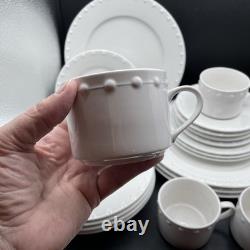 NEW Oneida Casual Settings PEARLS 20 Piece Stoneware Dinnerware Set