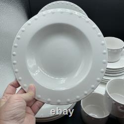 NEW Oneida Casual Settings PEARLS 20 Piece Stoneware Dinnerware Set