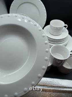 NEW Oneida Casual Settings PEARLS 20 Piece Stoneware Dinnerware Set