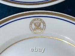 NEW Set Of 12 Vintage Shenango US Navy Anchor 7 Dinnerware Plates Blue + Gold