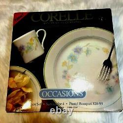 NEW in BOX Vintage Corelle Pastel Bouquet 320-93 20 pc Dinnerware Set