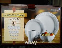 NIB 16-pc Corningware FRENCH WHITE Stoneware DINNERWARE SET Oven Micro Safe