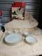 NIB GOLDEN SHELL DINNERWARE. Anchor Hocking White Gold Rim Swirl Pattern. 15 PC