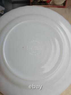 NIB GOLDEN SHELL DINNERWARE. Anchor Hocking White Gold Rim Swirl Pattern. 15 PC