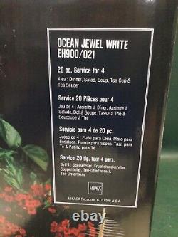 NIB Mikasa Ocean Jewel White EH900 Dinnerware 5-Piece Place Settings for 4