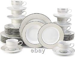 NIB Mikasa Parchment 40-piece Porcelain Dinnerware Set, Dishwasher safe