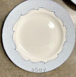 NWT 11 Wedgwood VENICE Fine China SALAD or Dessert PLATES Blue White DINNERWARE