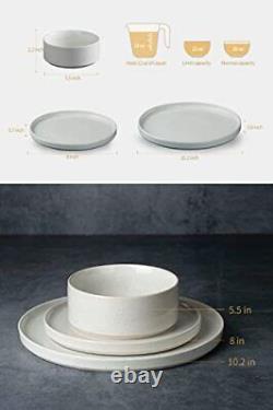 Nebula Plates and Bowls Set, 12 Pieces Dinnerware Sets, Set(12pcs) White