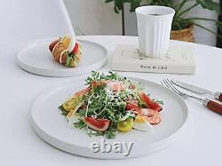 Nebula Plates and Bowls Set, 12 Pieces Dishes Set for 4 Dinnerware Sets White