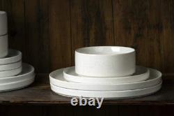 Nebula Plates and Bowls Set, 12 Pieces Dishes Set for 4 Dinnerware Sets White