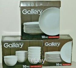 New 40 Pc Set Tabletops Gallery White Dinnerware Plates Bowls Mugs Nib
