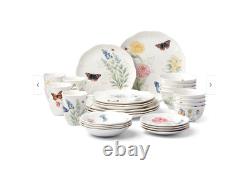 New 6342794 Lenox Butterfly Meadow 18-Piece Dinnerware Set White in Box