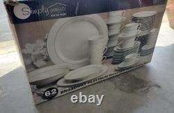 New Broadway 62 Piece Porcelain Platinum Dinnerware