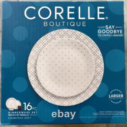 New Corelle Boutique Farmstead Grey 16-Piece Dinnerware Set 1135416