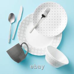 New Corelle Boutique Farmstead Grey 16-Piece Dinnerware Set 1135416
