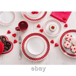 New Corelle Livingware Crimson Trellis 16-Piece Dinnerware Set 1123685